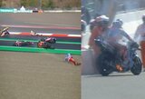 „MotoGP“ lenktynėse – masinė avarija, užsidegęs M.Marquezo motociklas ir J.Martino pergalė