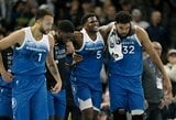 Po dėjimo nesėkmingai nusileidęs A.Edwardsas nebaigė rungtynių, „Timberwolves“ palaužė „Thunder“ 