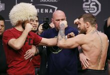 Chabibas Nurmagomedovas ir Conoras McGregoras | Scanpix nuotr.