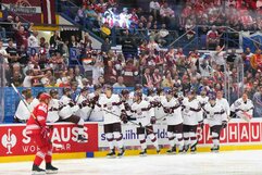 Latvija – Lenkija rungtynių akimirka | IIHF nuotr.