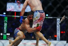 Ilia Topuria ir Justinas Gaethje | Scanpix nuotr.