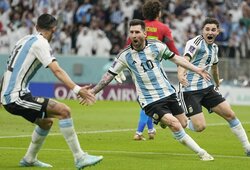 Argentinos rinktinė 2022 m. Pasaulio taurėje iškovojo gyvybiškai svarbią pergalę prieš Meksiką 