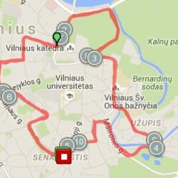 Bėgimo Vilniaus senamiesčiu trasa