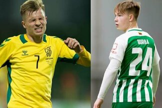 Artūras Dolžnikovas ir Motiejus Burba | futbolas.lt fotomontažas