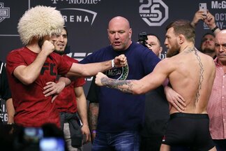 Chabibas Nurmagomedovas ir Conoras McGregoras 2018 m. | Scanpix nuotr.