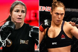 Katie Taylor ir Ronda Rousey | Organizatorių nuotr.