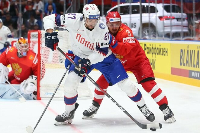 Rusų ir norvegų rungtynės | IIHF nuotr.