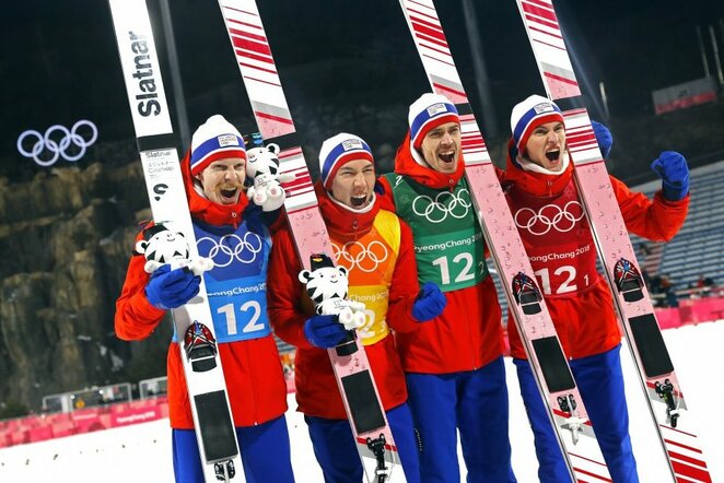 Norvegijos vyrų šuolių su slidėmis rinktinė | Scanpix nuotr.