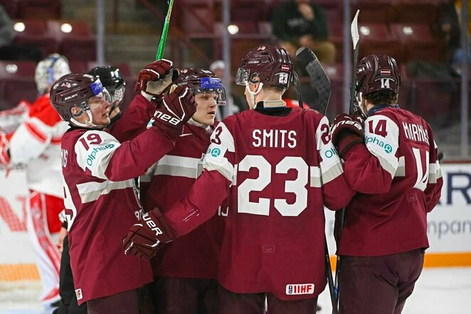 Latvija U-20 – Danija U-20 rungtynių akimirka | IIHF nuotr.