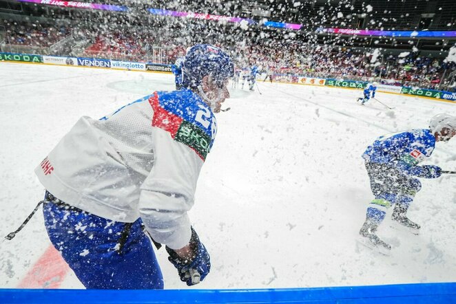 Slovėnijos – Slovakijos rungtynių akimirka | IIHF nuotr.
