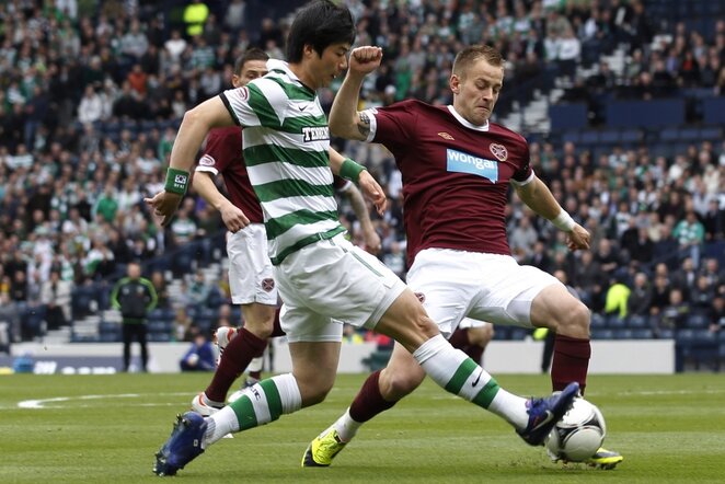 „Celtic“ ir „Hearts“ rungtynių akimirka | Reuters/Scanpix nuotr.