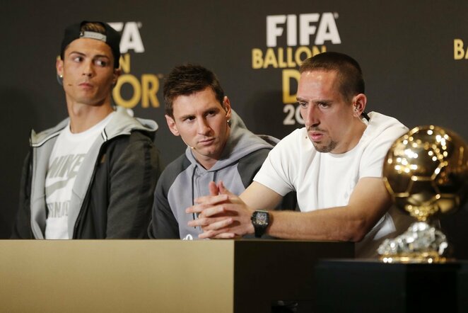 Cristiano Ronaldo, Lionelis Messi ir Franckas Ribery | Scanpix nuotr.