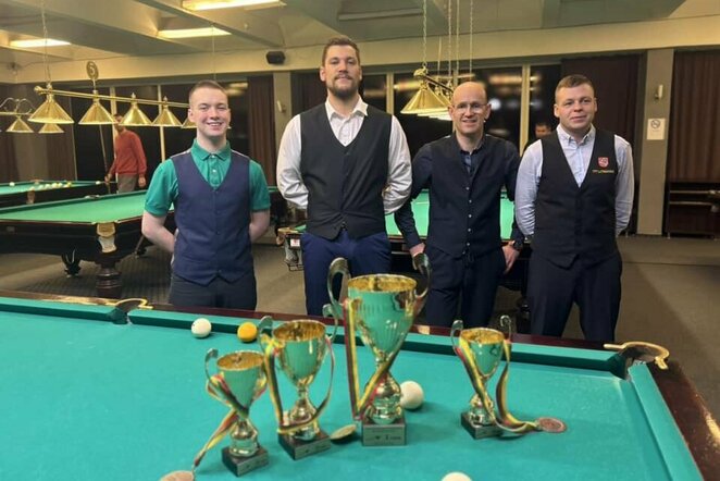 Čempionato prizininkai (Lietuvos biliardo federacijos nuotr.) | „Facebook“ nuotr.