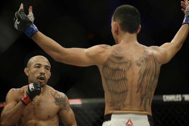 Jose Aldo ir Maxo Holloway dvikova | Scanpix nuotr.