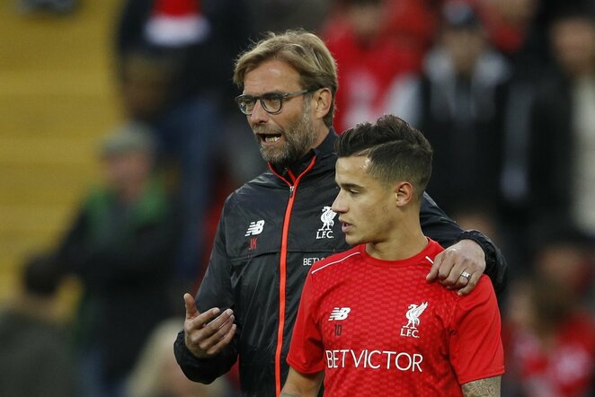 Jurgenas Kloppas ir Philippe Coutinho | Scanpix nuotr.