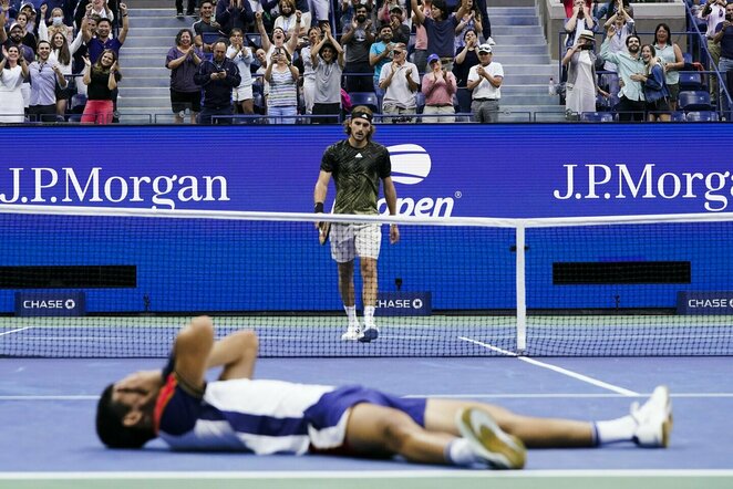 Carlosas Alcarazas Garfia ir Stefanos Tsitsipas | Scanpix nuotr.