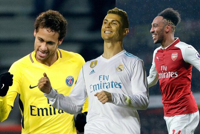 Neymaras, C.Ronaldo ir P.E.Aubameyangas | Scanpix nuotr.