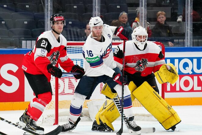 JAV – Austrijos rungtynių akimirka | IIHF nuotr.