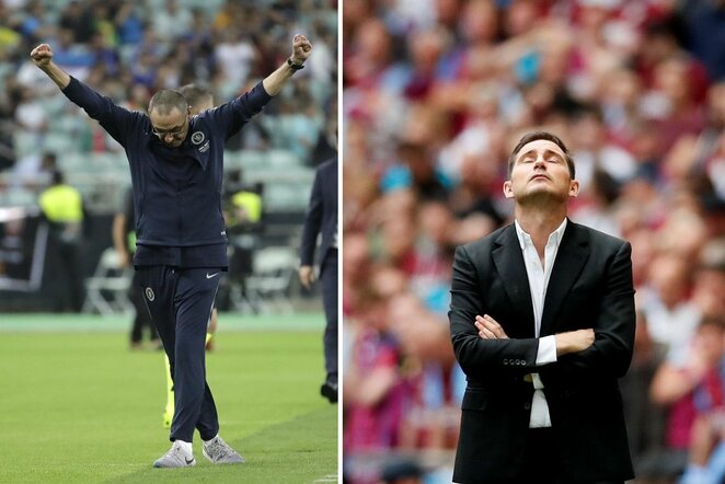 Maurizio Sarri ir Frankas Lampardas | Scanpix nuotr.