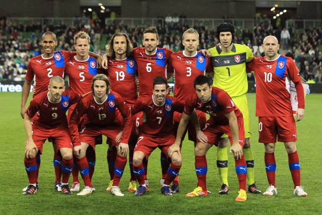 Čekijos futbolininkai prieš vasarį vykusias draugiškas rungtynes su Airija | AFP/Scanpix nuotr.