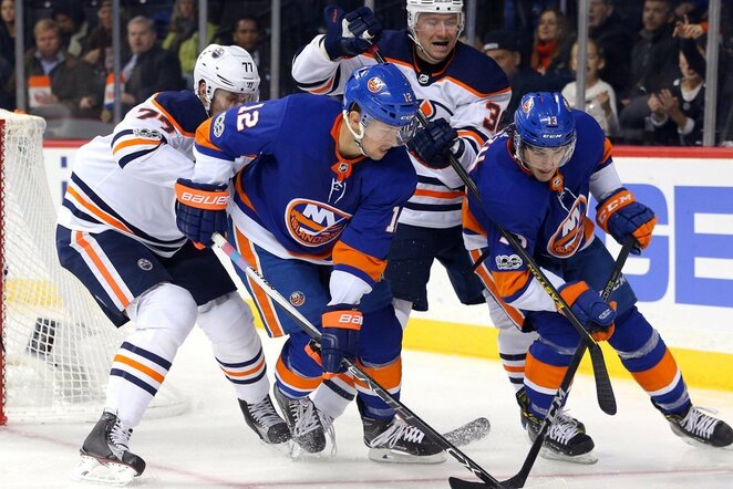 „Oilers“ - „Islanders“ rungtynių akimirka | Scanpix nuotr.