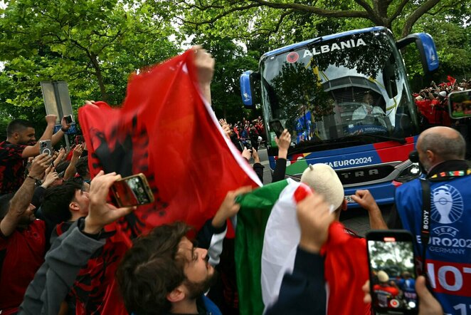 Albanijos rinktinės autobusas | Scanpix nuotr.