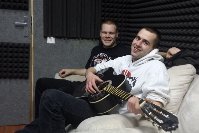 Robertas Šiuška ir reperis Shamanas | Vytauto Medinecko nuotr.