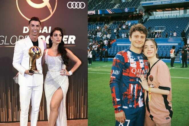 Cristiano Ronaldo su sužadėtine ir Joao Nevesas su mergina | „Scanpix“ ir instagram.com nuotr.