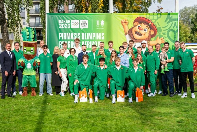 Sportininkų palydėtuvės į jaunimo olimpiadą | Vytauto Dranginio nuotr.