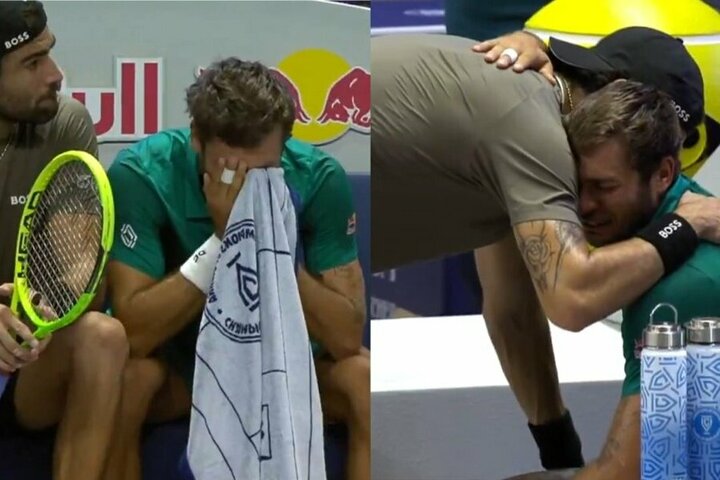 Matteo Berrettini ir Flavio Cobolli | Stop kadras