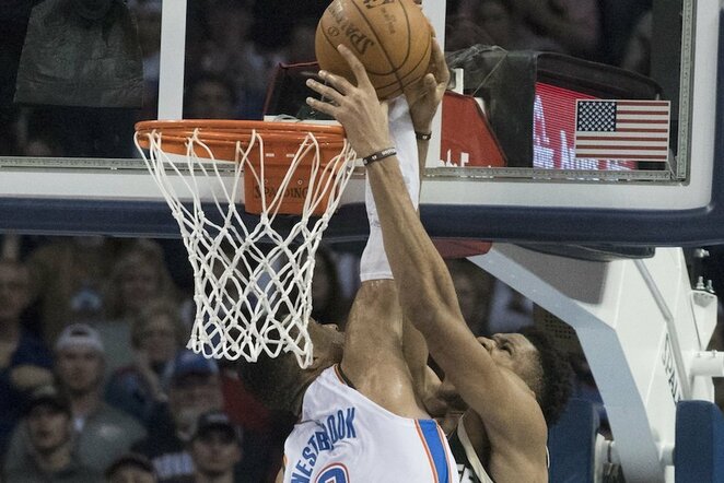 Westbrookas ir Antetokounmpo | Scanpix nuotr.