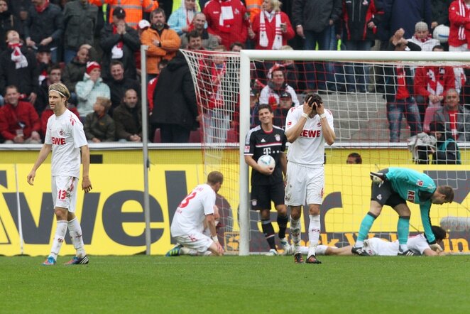„Koln“ žaidėjų matomas nusivylimas mače su „Bayern“ | AP/Scanpix nuotr.