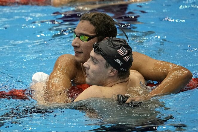 Ahmedas Hafnaoui ir Bobby Finke'as | Scanpix nuotr.