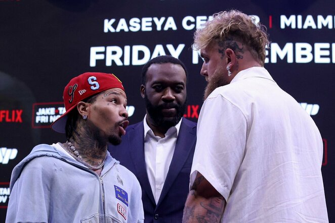 Gervonta Davisas ir Jake'as Paulas | Scanpix nuotr.