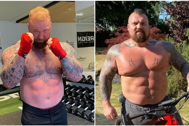 Hafthoras Bjornssonas ir Eddie Hallas | Instagram.com nuotr