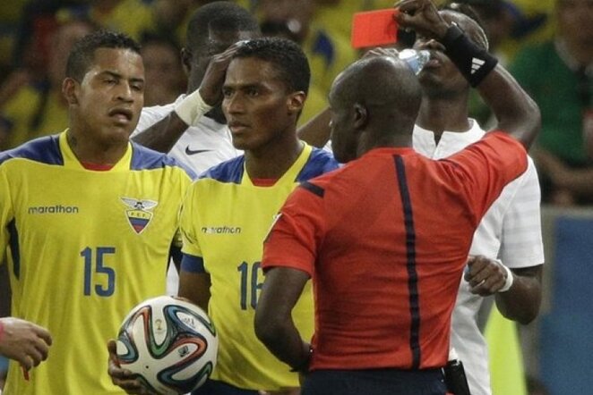 Ekvadoro – Prancūzijos rungtynių akimirka | AP/Scanpix nuotr.
