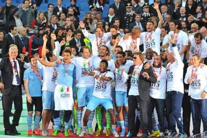 „Lazio“ džiaugiasi iškovota taure | AFP/Scanpix nuotr.