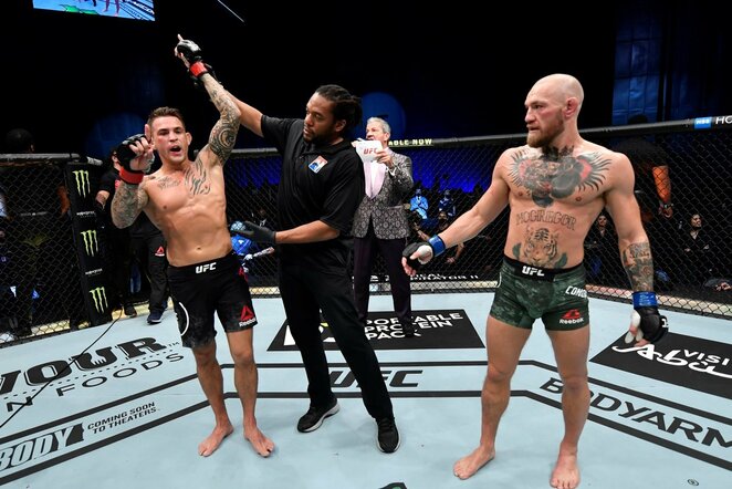 Dustinas Poirier ir Conoras McGregoras | Scanpix nuotr.