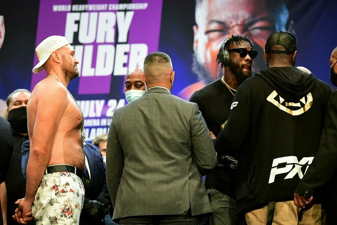 Tysonas Fury ir Deontay Wilderis | Scanpix nuotr.