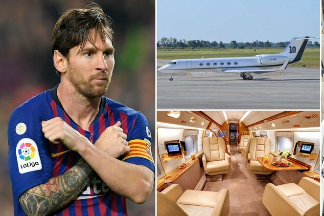 Prabangus Lionelio Messi lėktuvas | „Twitter“ nuotr.