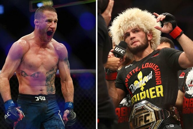 Justinas Gaethje ir Chabibas Nurmagomedovas | Scanpix nuotr.