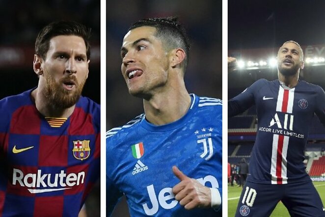 Lionelis Messi, Cristiano Ronaldo ir Neymaras | Scanpix nuotr.