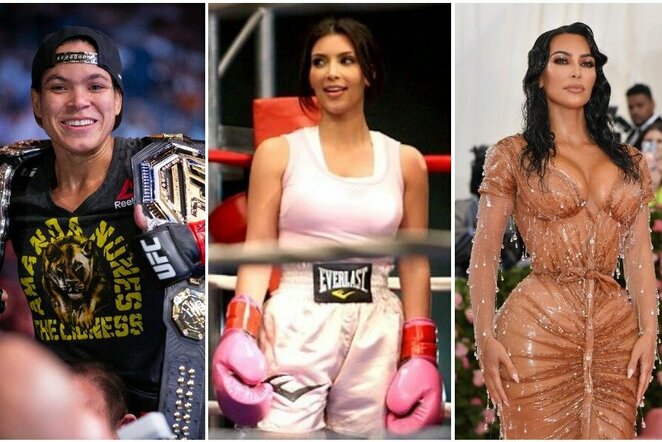 Amanda Nunes ir Kim Kardashian | „Scanpix“ ir instagram.com nuotr.