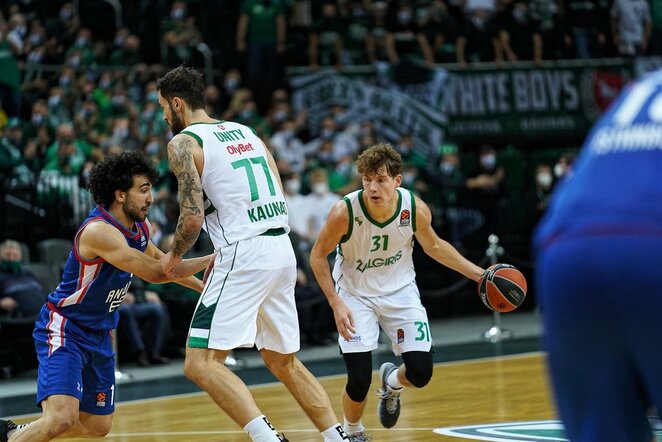„Žalgirio“ – „Anadolu Efes“ rungtynių akimirka | Sportas.lt/Tito Pacausko nuotr.