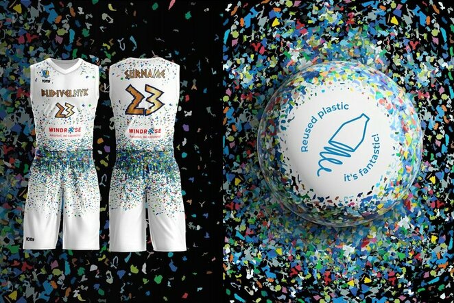 Garsiausias Ukrainos krepšinio klubas vilkės lietuvių sukurtas aprangas iš perdirbto plastiko  | Organizatorių nuotr.