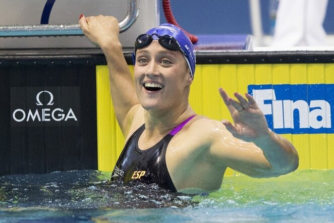 Mireia Belmonte džiaugiasi nauju pasaulio rekordu | AP/Scanpix nuotr.