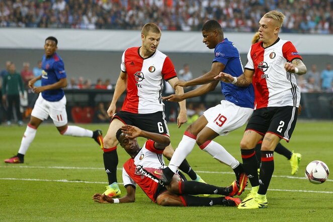 „Feyenoord“ – „Manchester United“ rungtynių akimirka | Scanpix nuotr.