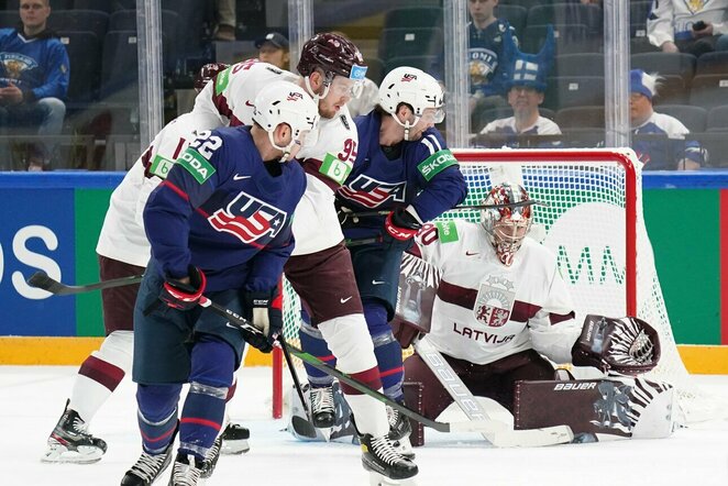 Latvijos – JAV rungtynių akimirka | IIHF nuotr.