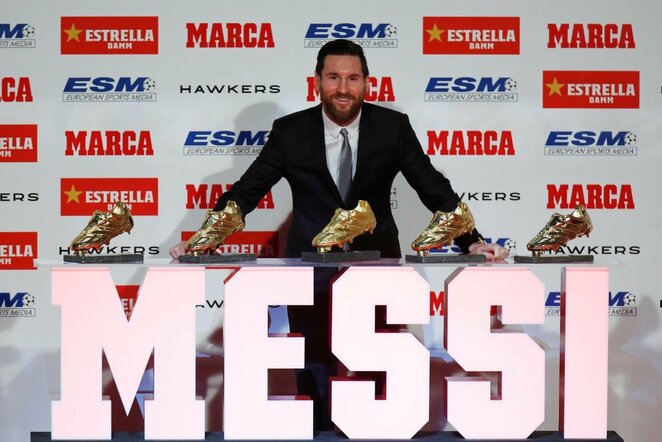 Lionelis Messi atsiėmė rekordinį penktą auksinį batelį | Scanpix nuotr.