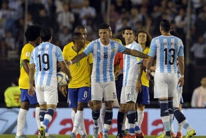 Argentinos –  Brazilijos rungtynių akimirka | AFP/Scanpix nuotr.